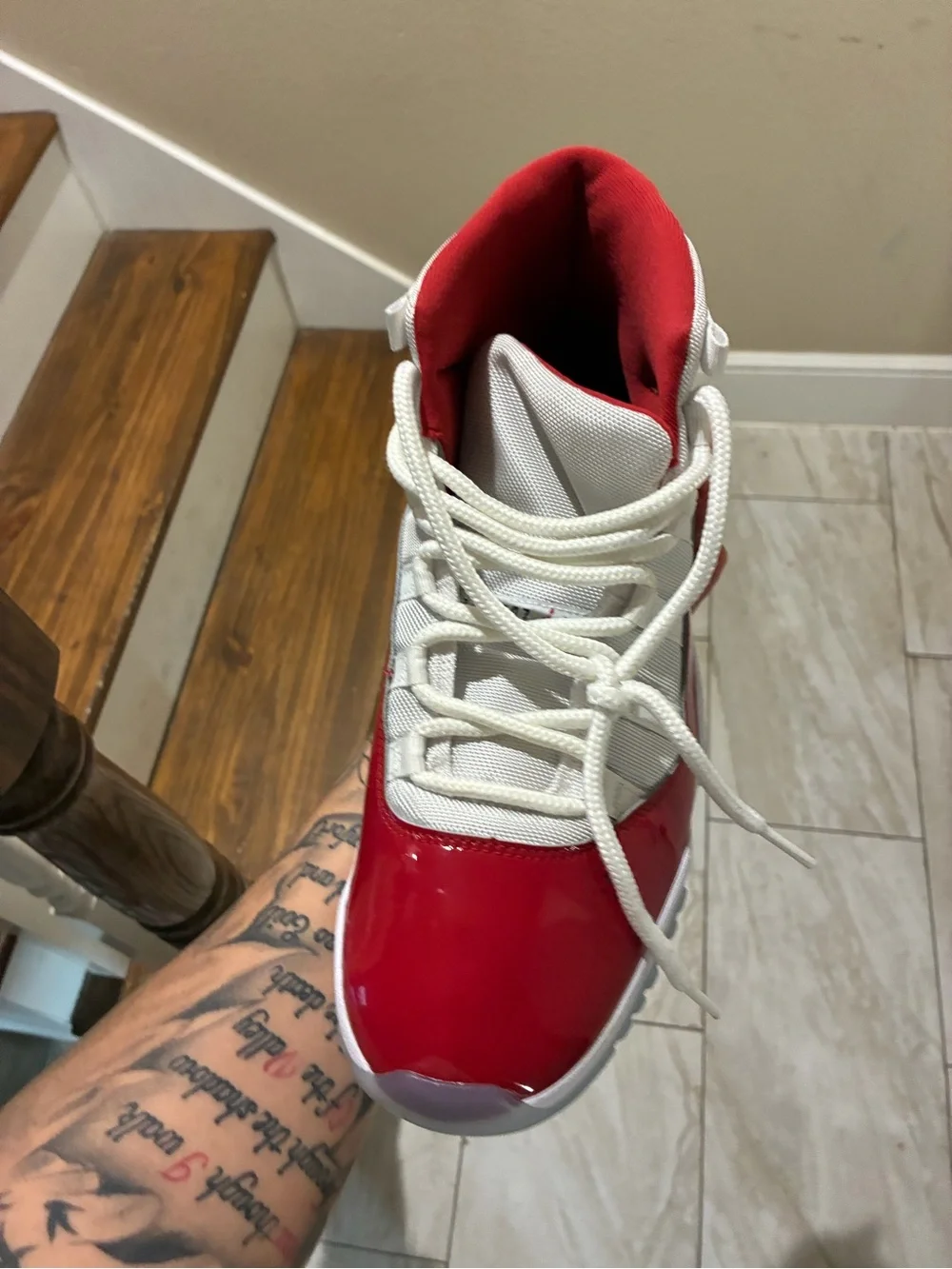 Jordan Men’s Sneakers in Red, White, and Gray